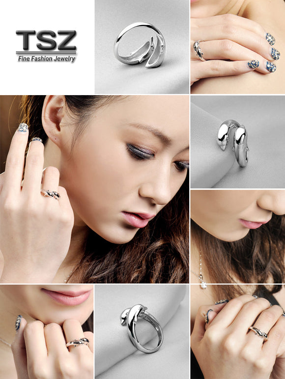 Sterling Silver Dolpins Adjustable Rings