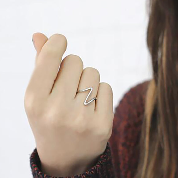 Silver V Shape Distinctive Geometric Fashion Ring