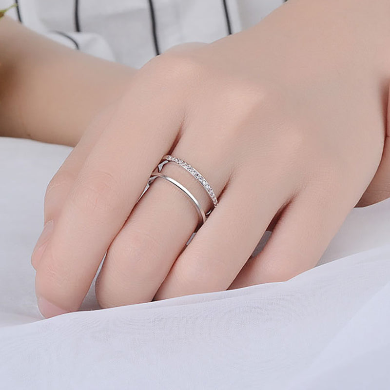 Simple design store silver ring