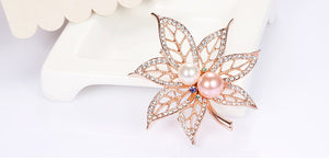 Maple Leafs Pearl Vintage Brooches