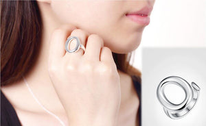 Silver Plated Oval Fashion Open Ring