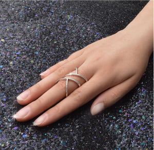 Multi-Line Finger Long Fashion Ring