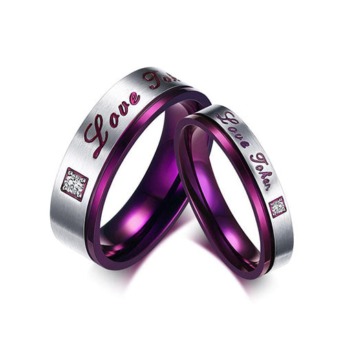 Purple Stainless Steel Fashion Ring