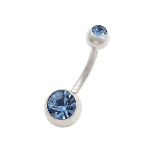 Light Blue CZ Classic Belly Button Rings - TSZjewelry
