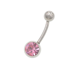 Light Pink Crystal Classic Belly Button Rings - TSZjewelry