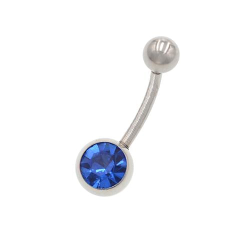 Blue Crystal Classic Belly Button Rings - TSZjewelry