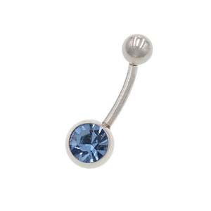 Light Blue Crystal Classic Belly Button Rings - TSZjewelry