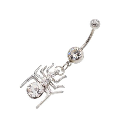 Crystaline Spider Belly Button Rings - TSZjewelry