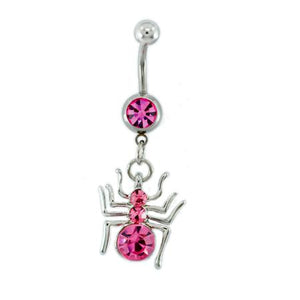 Pink Spider Belly Button Rings - TSZjewelry