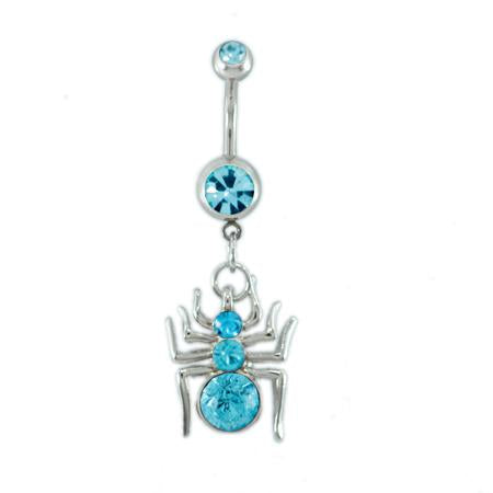 Aqua Spider Belly Button Rings - TSZjewelry