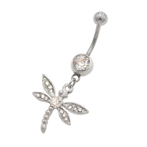 Crystaline Dragonfly Belly Button Rings - TSZjewelry