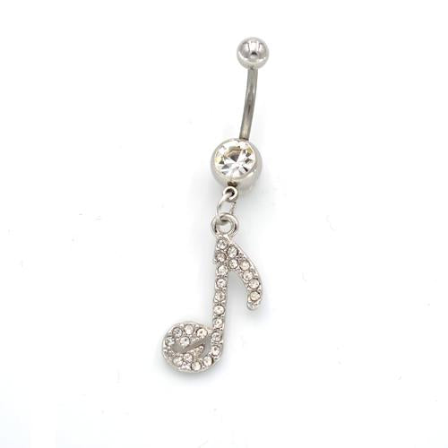 Eighth Musical Note Belly Button Rings - TSZjewelry