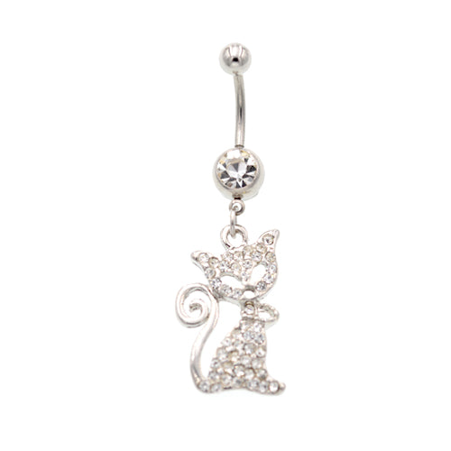 Crystaline Cat Belly Button Rings - TSZjewelry