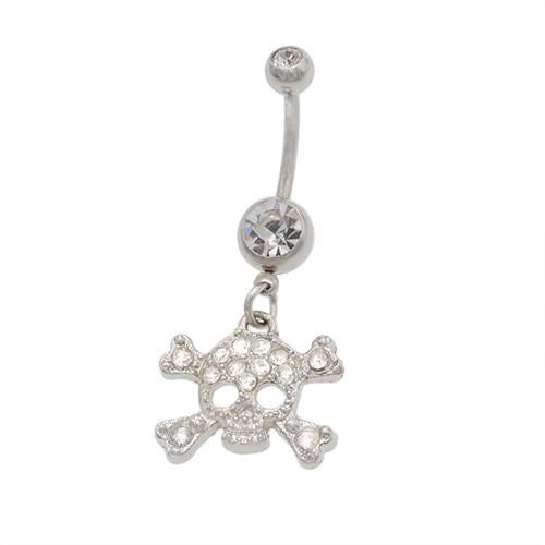 Crystaline Skull Belly Button Rings - TSZjewelry