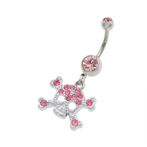 Pink Skull Belly Button Rings - TSZjewelry