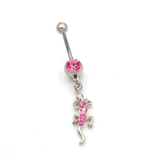 Pink Gecko Belly Button Rings - TSZjewelry