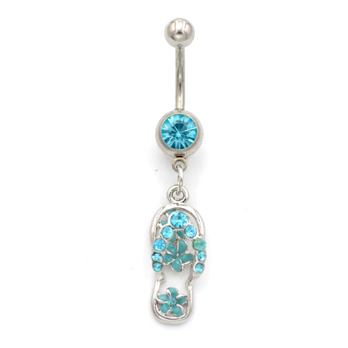 Aqua Slippers Belly Button Rings - TSZjewelry