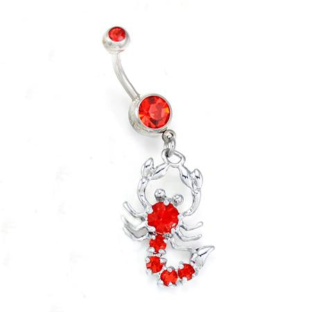 Red Scorpion Belly Button Rings - TSZjewelry