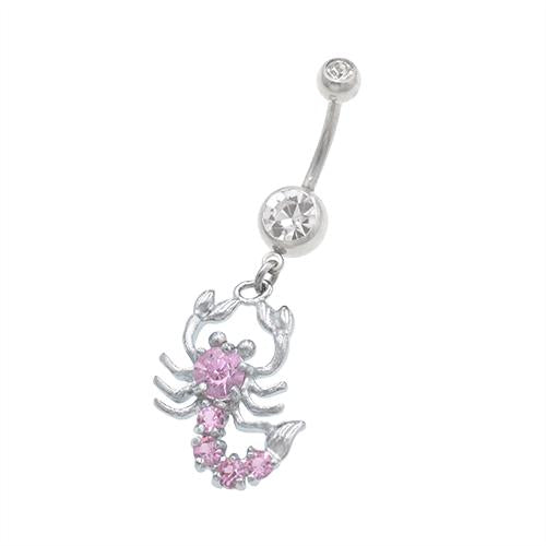 Pink Scorpion Belly Button Rings - TSZjewelry