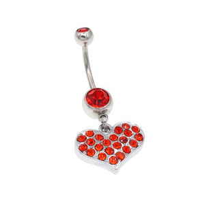 Red Heart Belly Button Rings - TSZjewelry