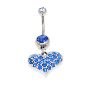 Blue Heart Belly Button Rings - TSZjewelry