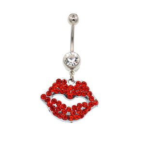 Red Gem Big Mouth Belly Button Rings - TSZjewelry
