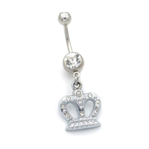 Queen Crown Dangling Belly Button Rings - TSZjewelry