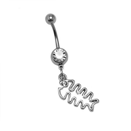 Fish Bone Dangling Belly Button Rings - TSZjewelry