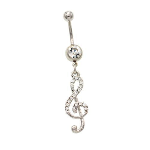 Treble Clef Musical Note Belly Button Rings - TSZjewelry