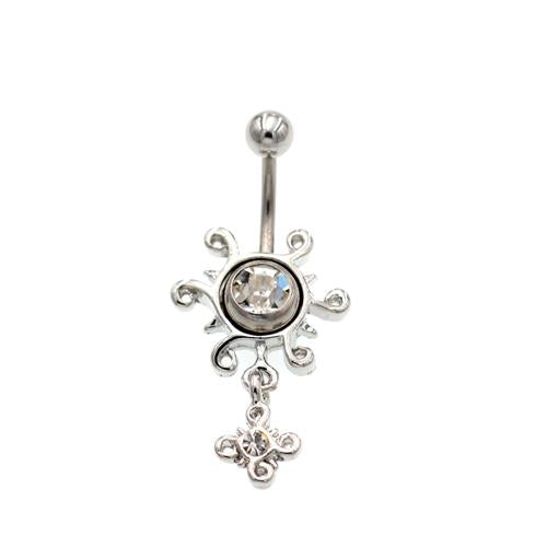 Crystal Sun Non Dangling Belly Button Rings - TSZjewelry