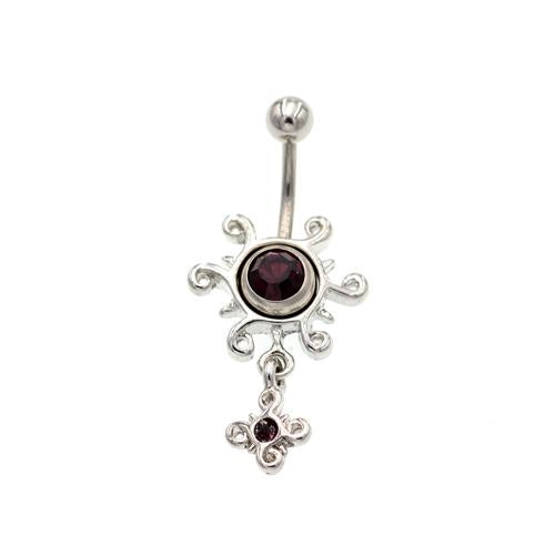 Purple Sun Non Dangling Belly Button Rings - TSZjewelry