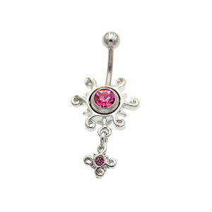 Pink Sun Non Dangling Belly Button Rings - TSZjewelry
