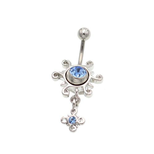 Light Blue Sun Non Dangling Belly Rings - TSZjewelry