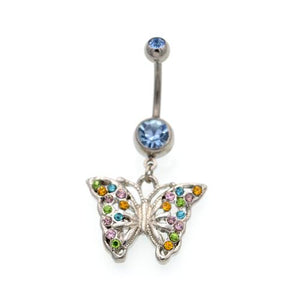 Rainbow Swallowtail Butterfly Belly Rings - TSZjewelry