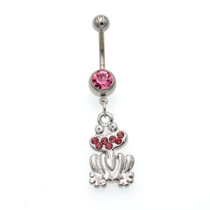 Pink Gem Frog Belly Button Rings - TSZjewelry