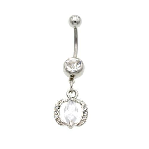 Oval Shape Dangling Belly Button Rings - TSZjewelry