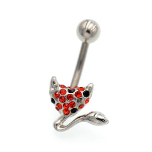 Red Black Cartoon Cat Belly Button Rings - TSZjewelry