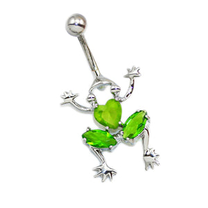 Jade Green Non Dangling Frog Belly Rings - TSZjewelry