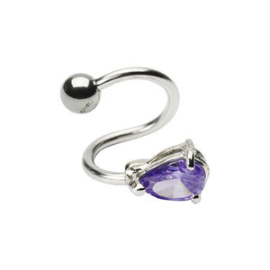 Purple Waterdrop Spiral Twister Belly Rings - TSZjewelry