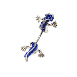 Blue Gem  Non Dangled Lizard Belly Rings - TSZjewelry