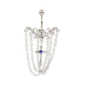 Purple Gem Vintage Chandelier Belly Rings - TSZjewelry