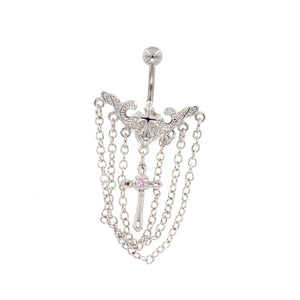 Pink Gem Vintage Chandelier Belly Rings - TSZjewelry