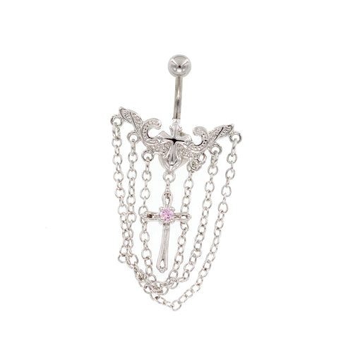 Pink Gem Vintage Chandelier Belly Rings - TSZjewelry