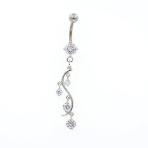 Clear Gem S-Shaped Belly Button Rings - TSZjewelry