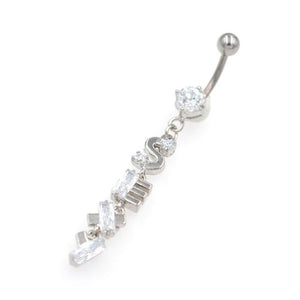 Clear Gem Vertical Sexy String Belly Rings - TSZjewelry