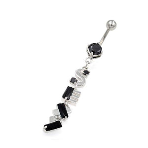 Black Gem Vertical Sexy String Belly Rings - TSZjewelry