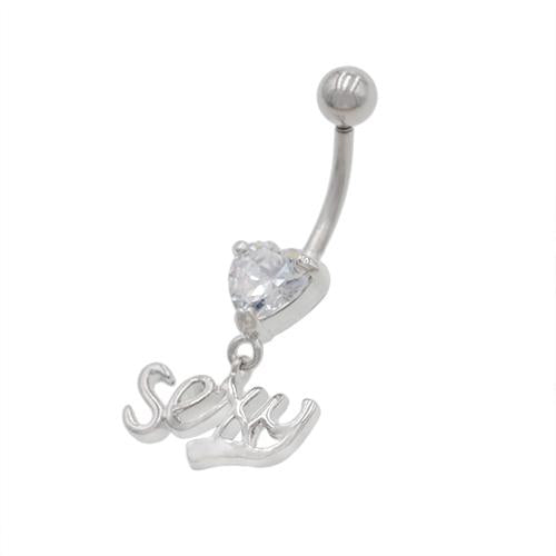 Clear Gem Sexy Letter String Belly Rings - TSZjewelry