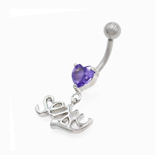 Purple Gem Sexy Letter String Belly Rings - TSZjewelry