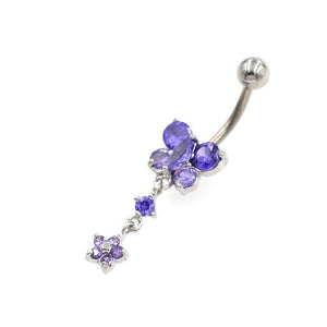 Purple Gem Butterfly Star Shape Belly Rings - TSZjewelry
