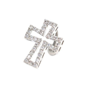 Crystaline Hollow Cross Top Down Belly Button Rings - TSZjewelry